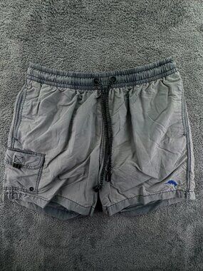 Tommy Bahama Swim Shorts Men Medium Swim Trunks Drawstring Waist Gray Mesh Lined